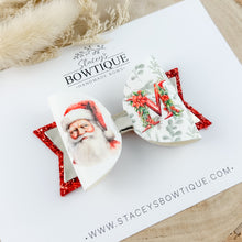 Load image into Gallery viewer, Santa Bow With Initial
