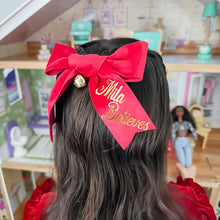 Load image into Gallery viewer, Large Personalised Red Velvet Bow
