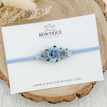 Load image into Gallery viewer, Blue Mixed Flower Headband
