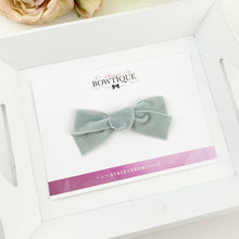Load image into Gallery viewer, Silver Velvet Ribbon Bow
