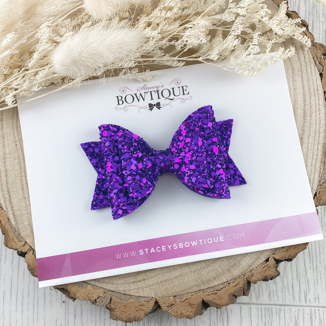 Purple Glitter Bow