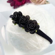 Load image into Gallery viewer, Black Rose Headband

