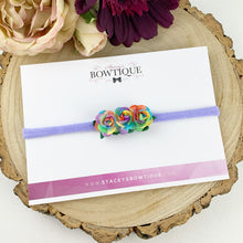 Load image into Gallery viewer, Bright Rainbow Rose Headband
