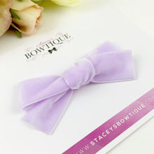 Load image into Gallery viewer, Lavender Velvet Ribbon Bow
