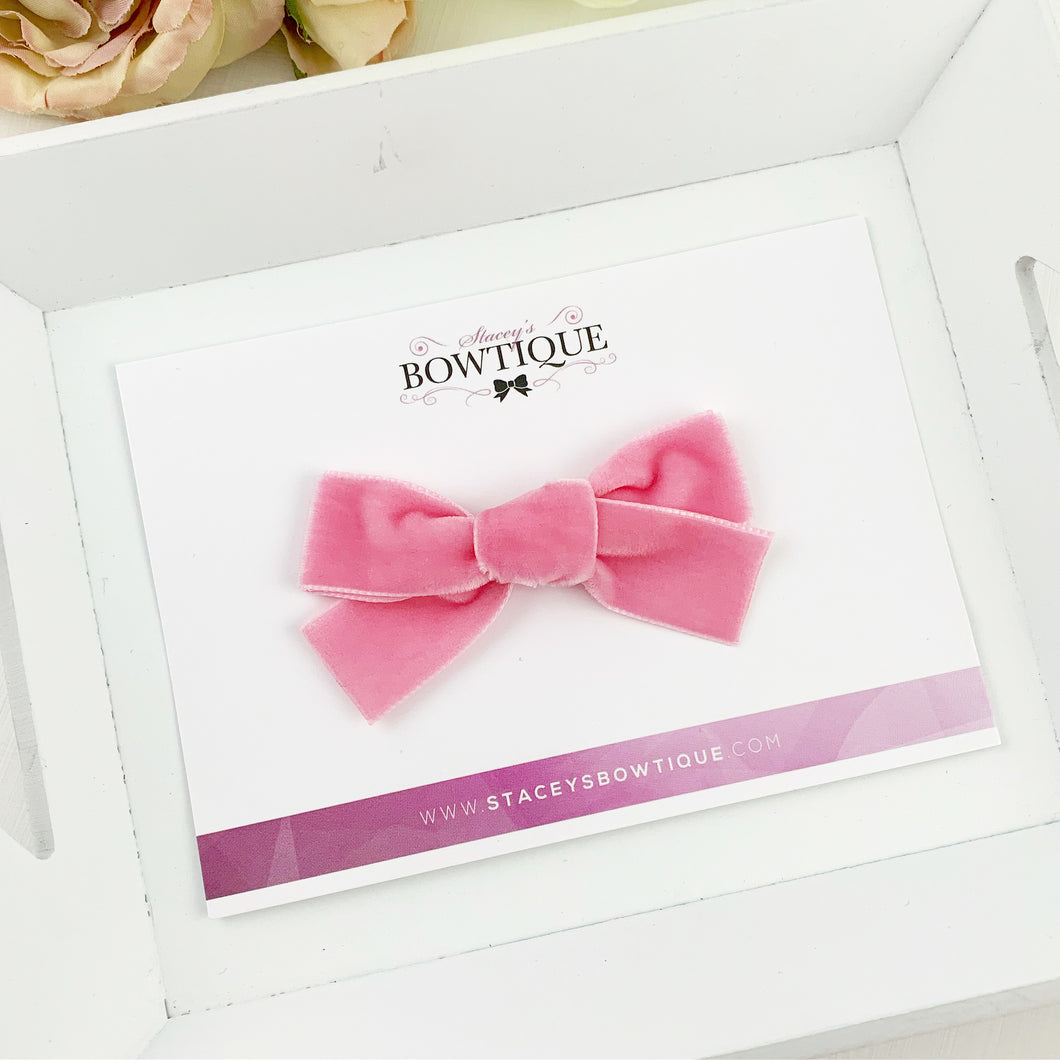 Blush Pink Velvet Ribbon Bow