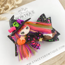 Load image into Gallery viewer, Rainbow Hair Witch Clay Bow
