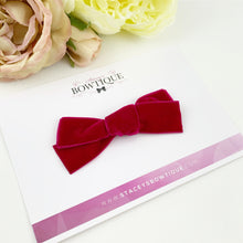 Load image into Gallery viewer, Raspberry Velvet Ribbon Bow
