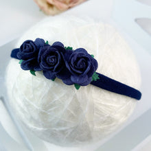 Load image into Gallery viewer, Navy Rose Headband
