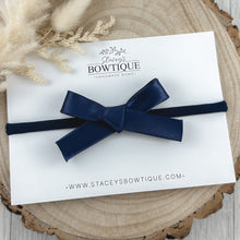 Load image into Gallery viewer, Navy Satin Bow
