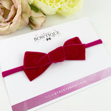 Load image into Gallery viewer, Raspberry Velvet Ribbon Bow
