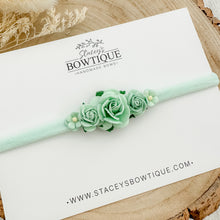 Load image into Gallery viewer, Mint Mixed Flower Headband
