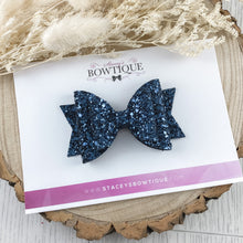 Load image into Gallery viewer, Navy Glitter Bow

