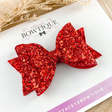 Load image into Gallery viewer, Red Glitter Bow
