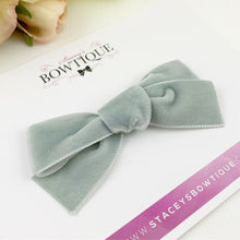 Load image into Gallery viewer, Silver Velvet Ribbon Bow
