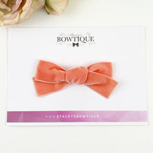Load image into Gallery viewer, Peach Velvet Ribbon Bow
