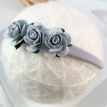 Load image into Gallery viewer, Grey Rose Headband
